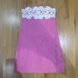 Lily Pulitzer strapless Barbie Pink Dess Sz 4
